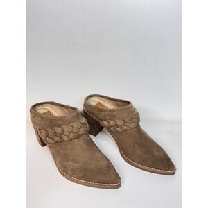 Dolce Vita Serla Mules Braided Pointed Toe Truffle Tan Slip On Pumps Size 6.5